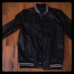 A black leather jacket